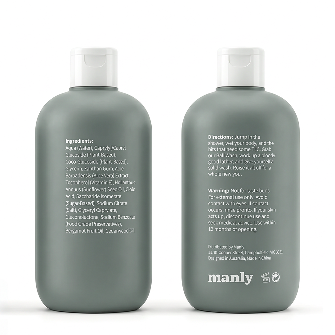 MANLY Natural Body Wash for Teen Boys — 72-Hour Odor Protection, Sensitive Skin Safe, Sulfate & Paraben Free, with Kakadu Plum & Coconut Oil - Citrus & Cedar (10.15oz, 2 Pack)