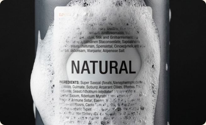 US "natural" bottle with a fine-print label